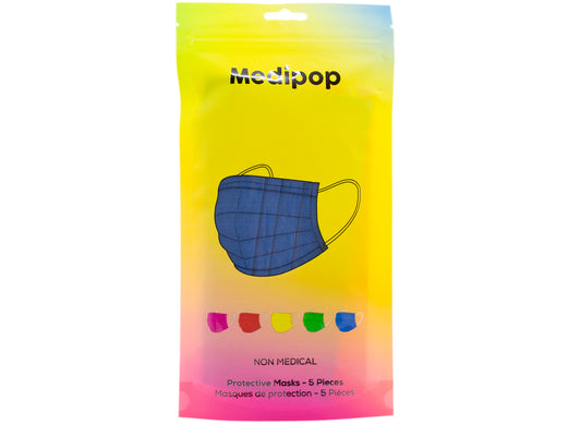 Medipop 5-Pack Adult Disposable Face Masks in Rainbow