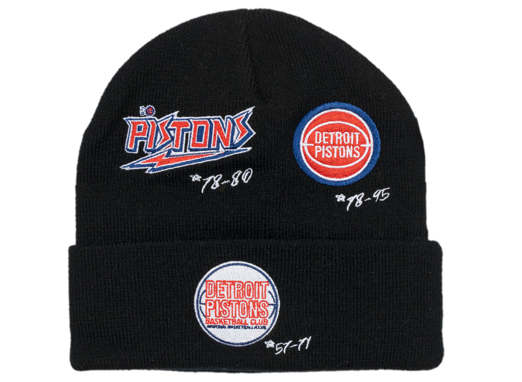 Mitchell & Ness NBA Timeline Knit Pistons Beanie