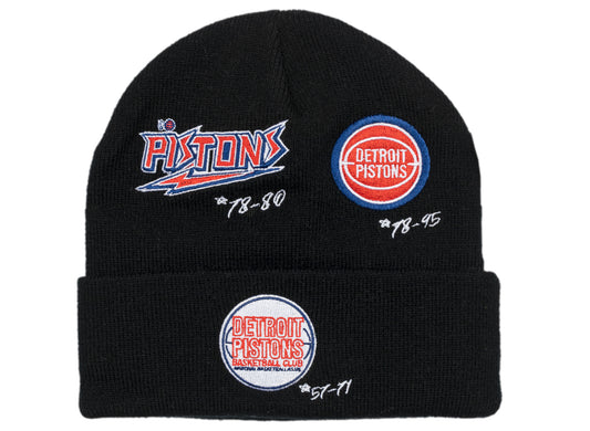 Mitchell & Ness NBA Timeline Knit Pistons Beanie