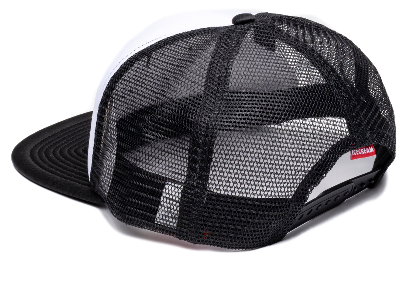 Ice Cream Skully Trucker Hat in Black