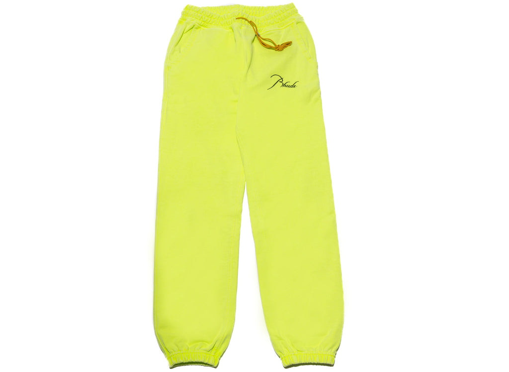 Rhude Terry Sweatpants in Neon Green