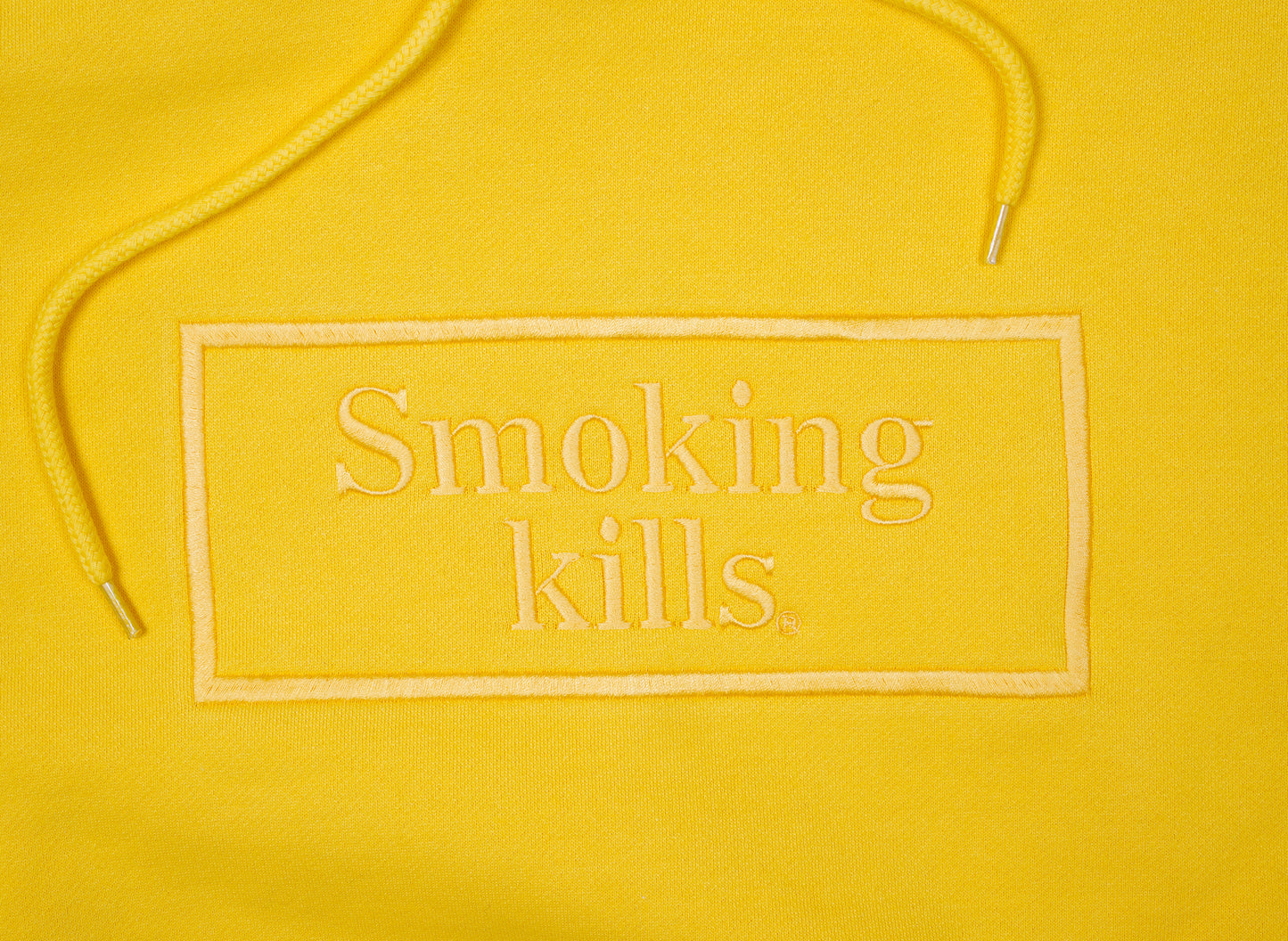 Fucking Rabbits Smoking Kills Embroidery Hoodie in Yellow