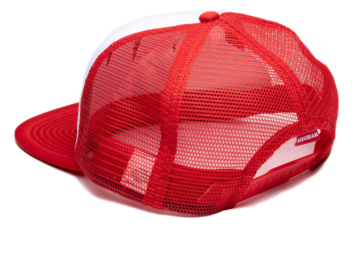 Ice Cream Skully Trucker Hat in Red