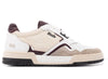 Rhude Racing Sneaker in White / Maroon / Beige