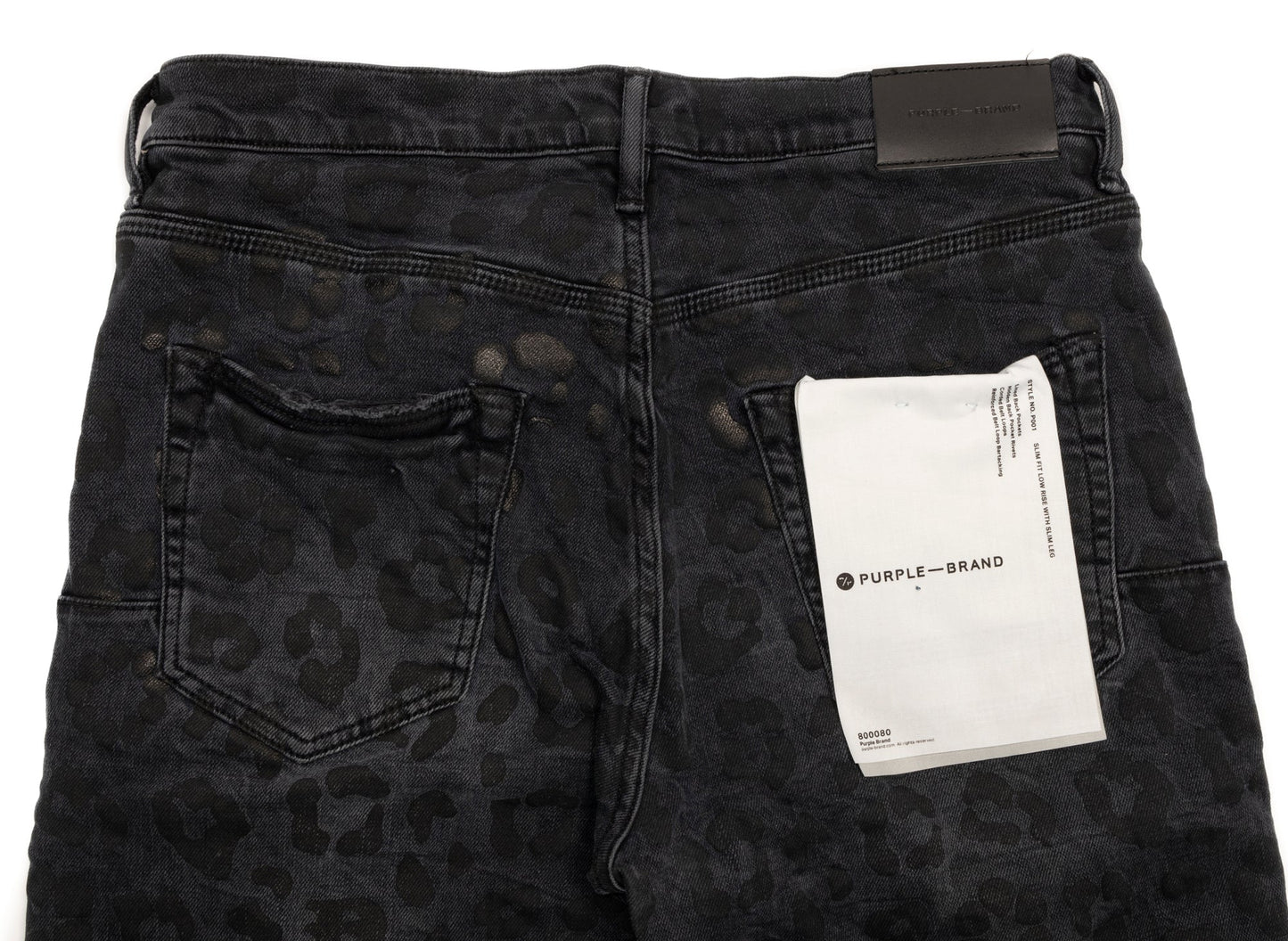 Purple Brand Black Monogram Leopard Print Jeans