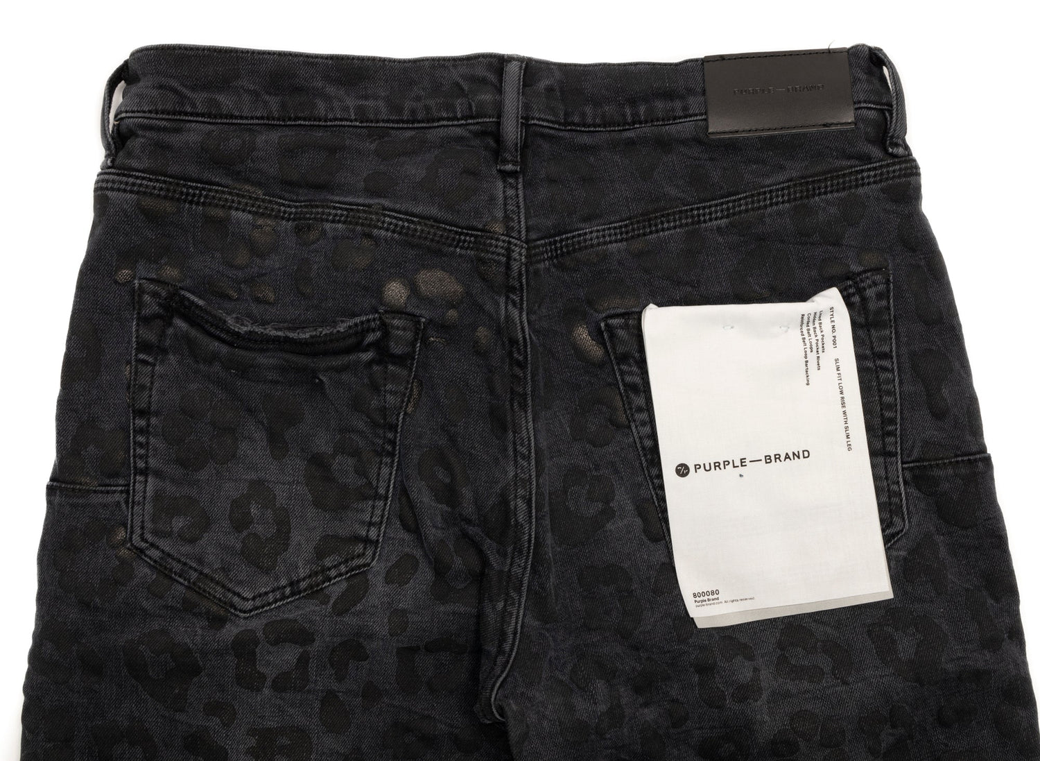 Purple Brand Black Monogram Leopard Print Jeans 31