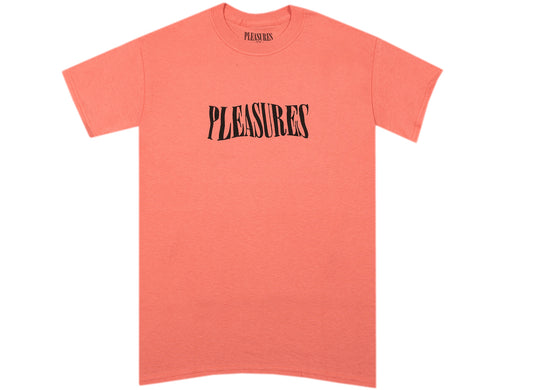 Pleasures Party Logo T-Shirt in Coral