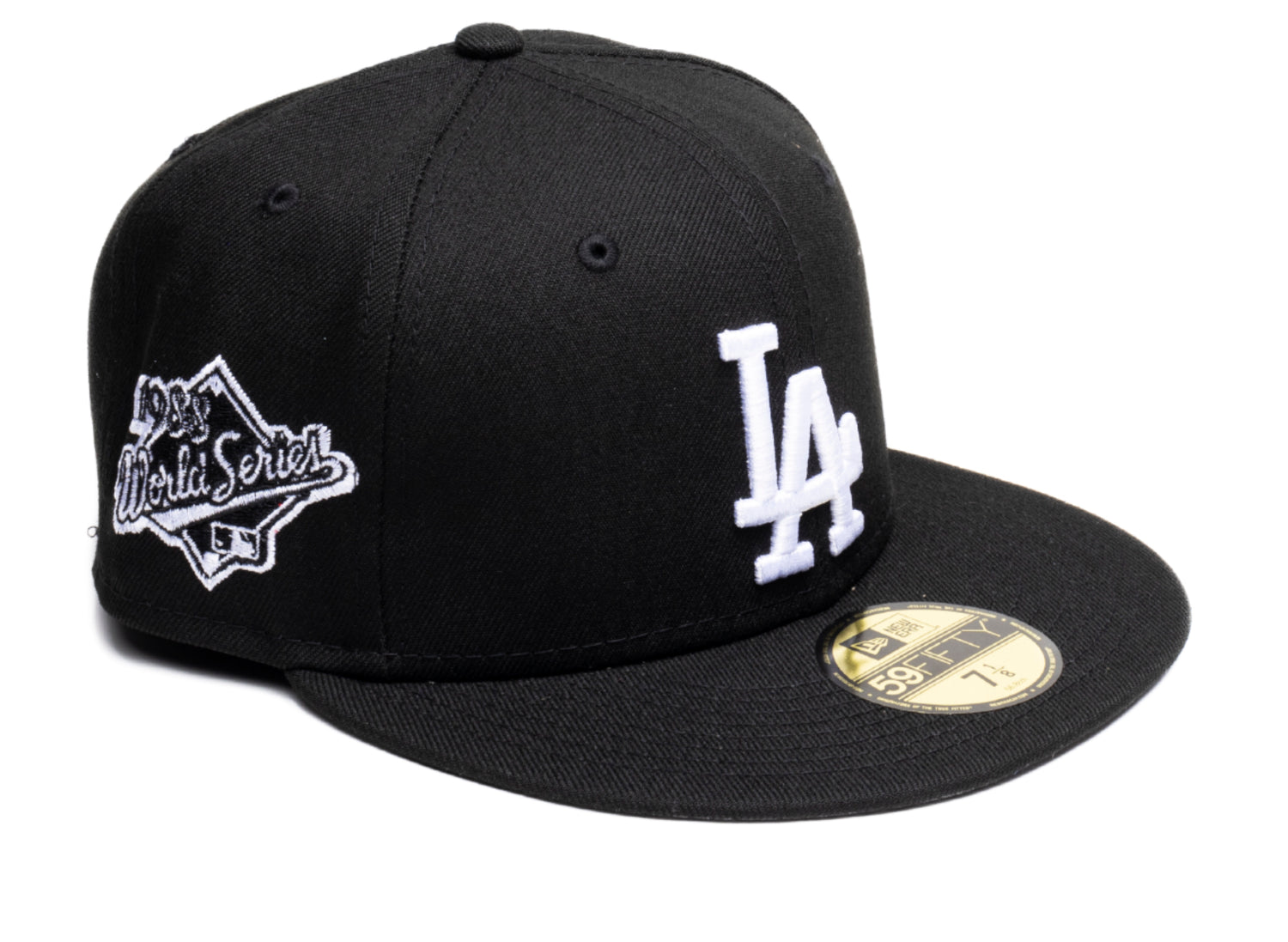 Shop New Era LA Dodgers World Series Side Patch Fitted Hat 60291295-ERA  black
