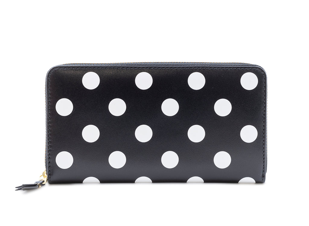 Comme des Garçon Polka Dots Printed Wallet in Black