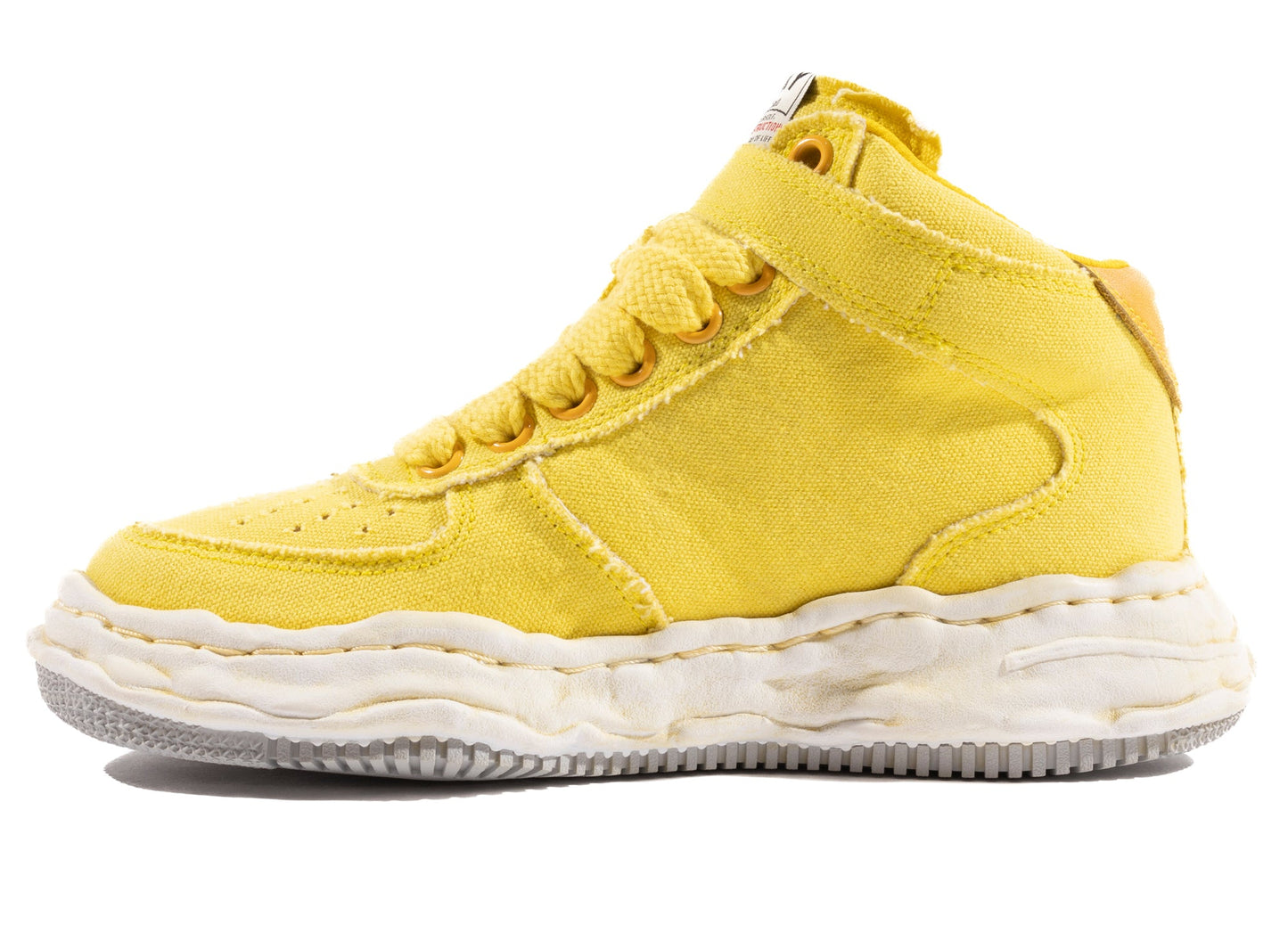 Maison Mihara Yasuhiro Canvas Wayne High-Top Sneaker in Yellow
