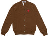 Comme des Garçons Play Double Heart Cardigan in Brown
