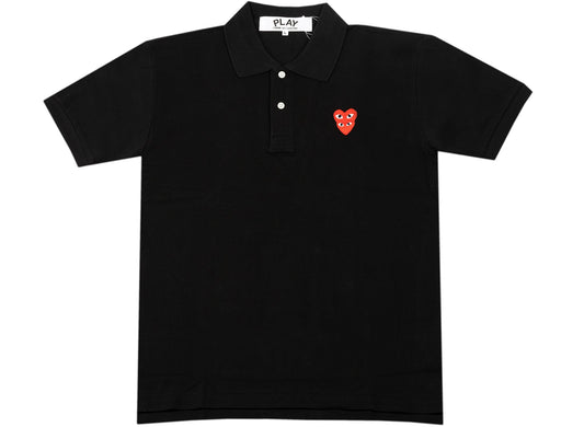 Comme des Garçons Play Polo T-Shirt in Black xld