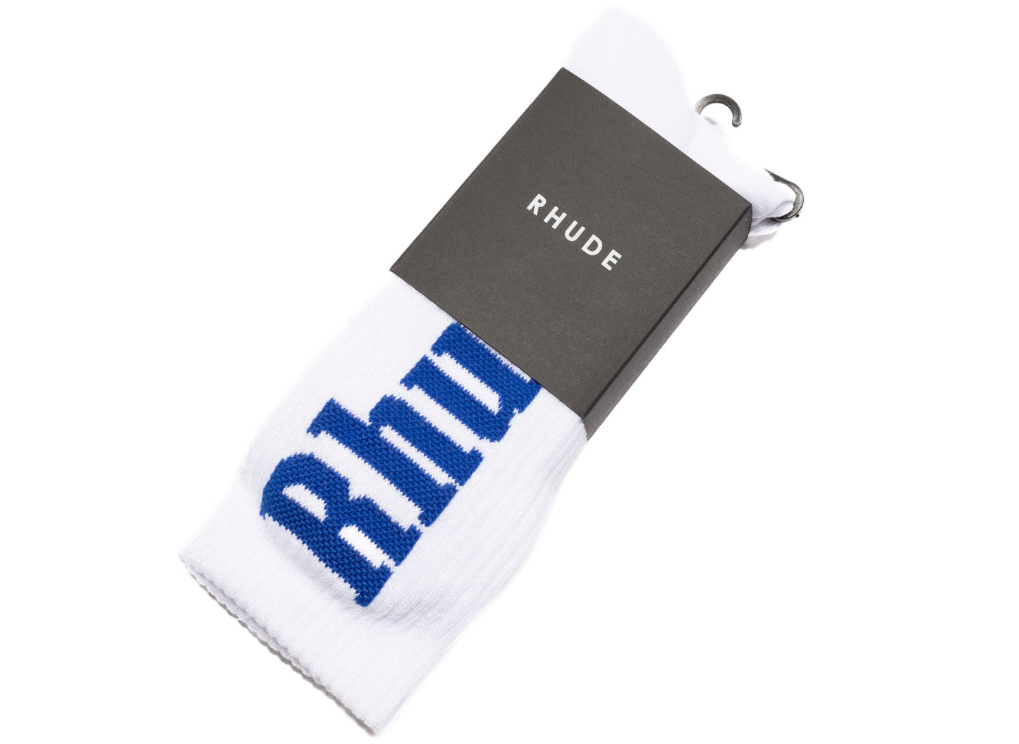 Rhude RH Vertical Logo Socks 'White/Royal Blue'