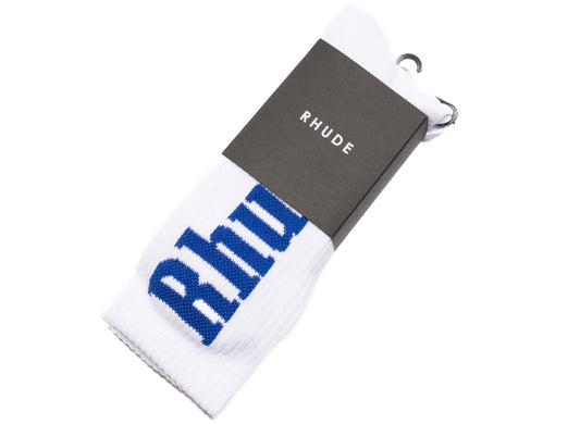 Chaussettes Rhude RH Vertical Logo 'White/Royal Blue'
