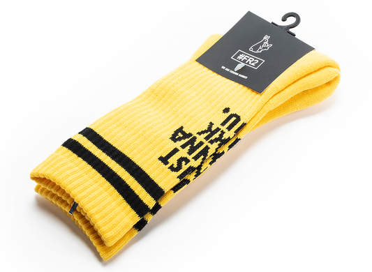 Fucking Rabbits Message Socks in Yellow