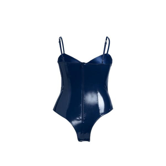 Adidas Ivy Park Latex Bodysuit in Dark Blue