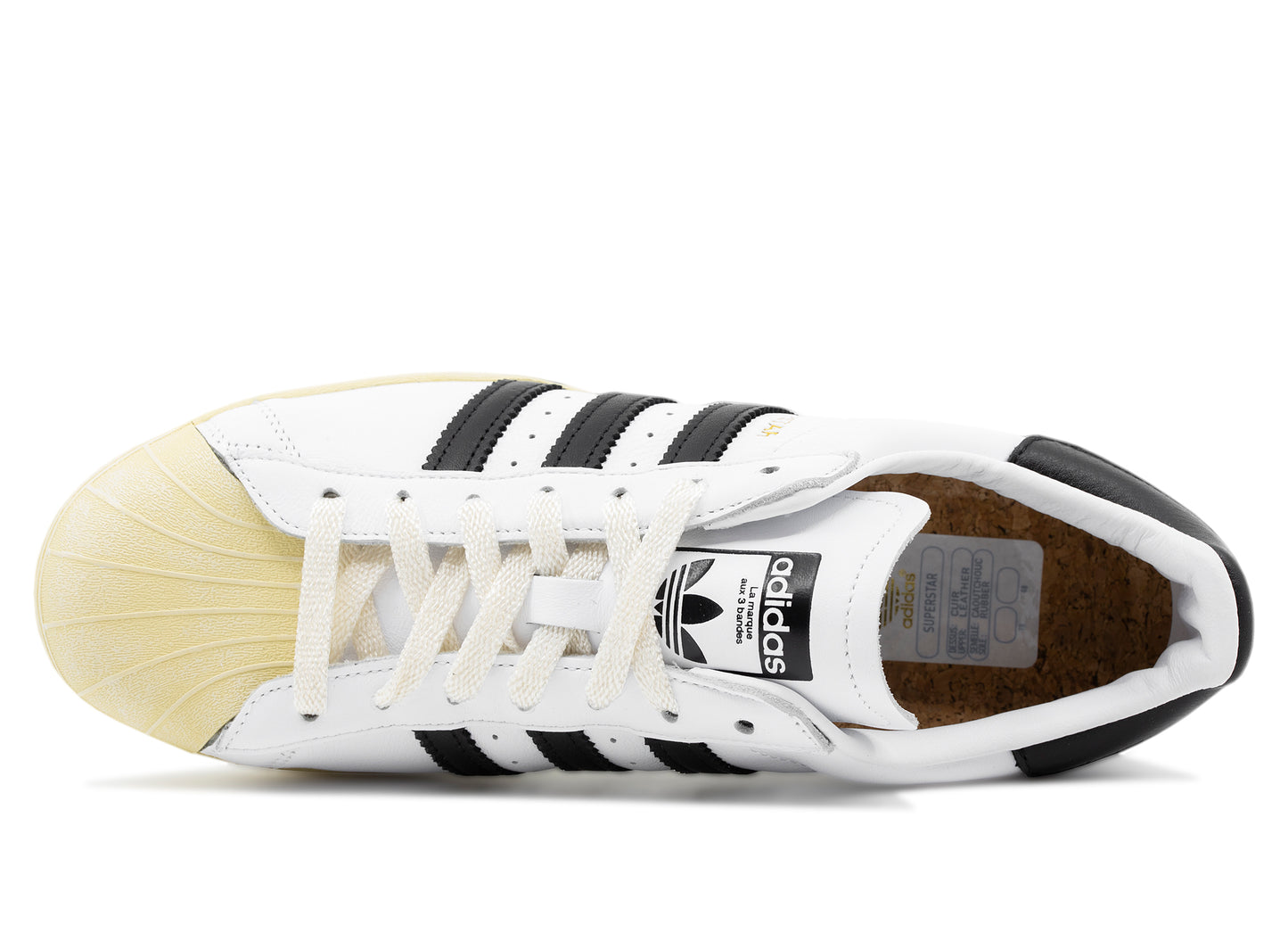Adidas Superstar Shoes in Cloud White / Core Black / Blue