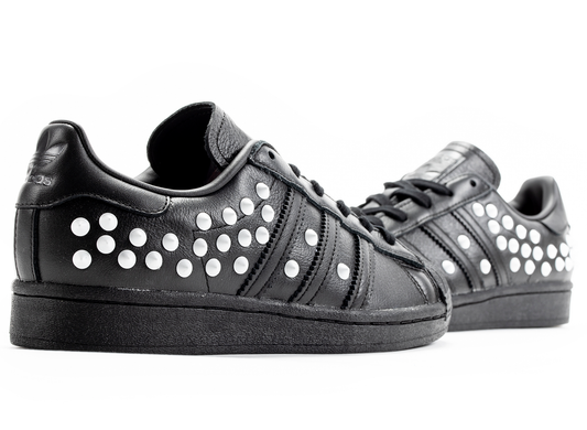 adidas Superstar Studded Women's Shoes in Core Black / Cloud White / Scarlet