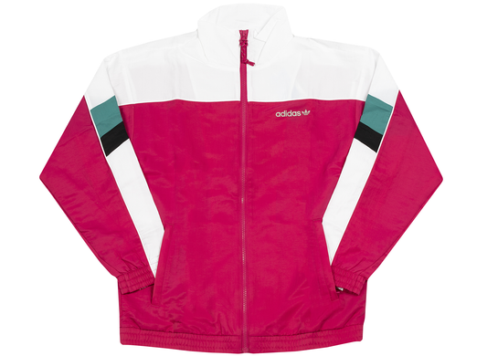 Adidas Tech Track Jacket in Real Magenta / White
