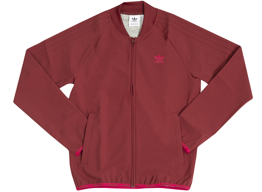 Adidas Winterized Track Zip Up in Collegiate Burgundy