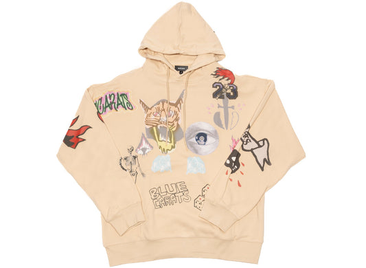 BLUECARATS Grunge Hoodie in Cream
