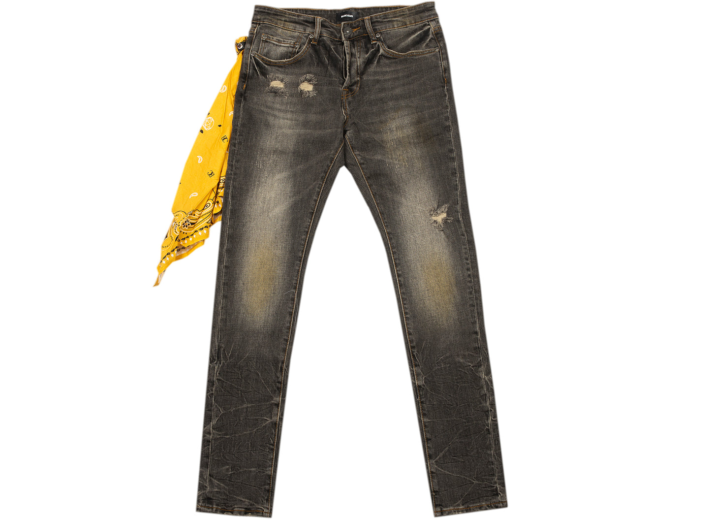 BLUECARATS McQueen Jeans Pitillo de 5 Bolsillos en Negro
