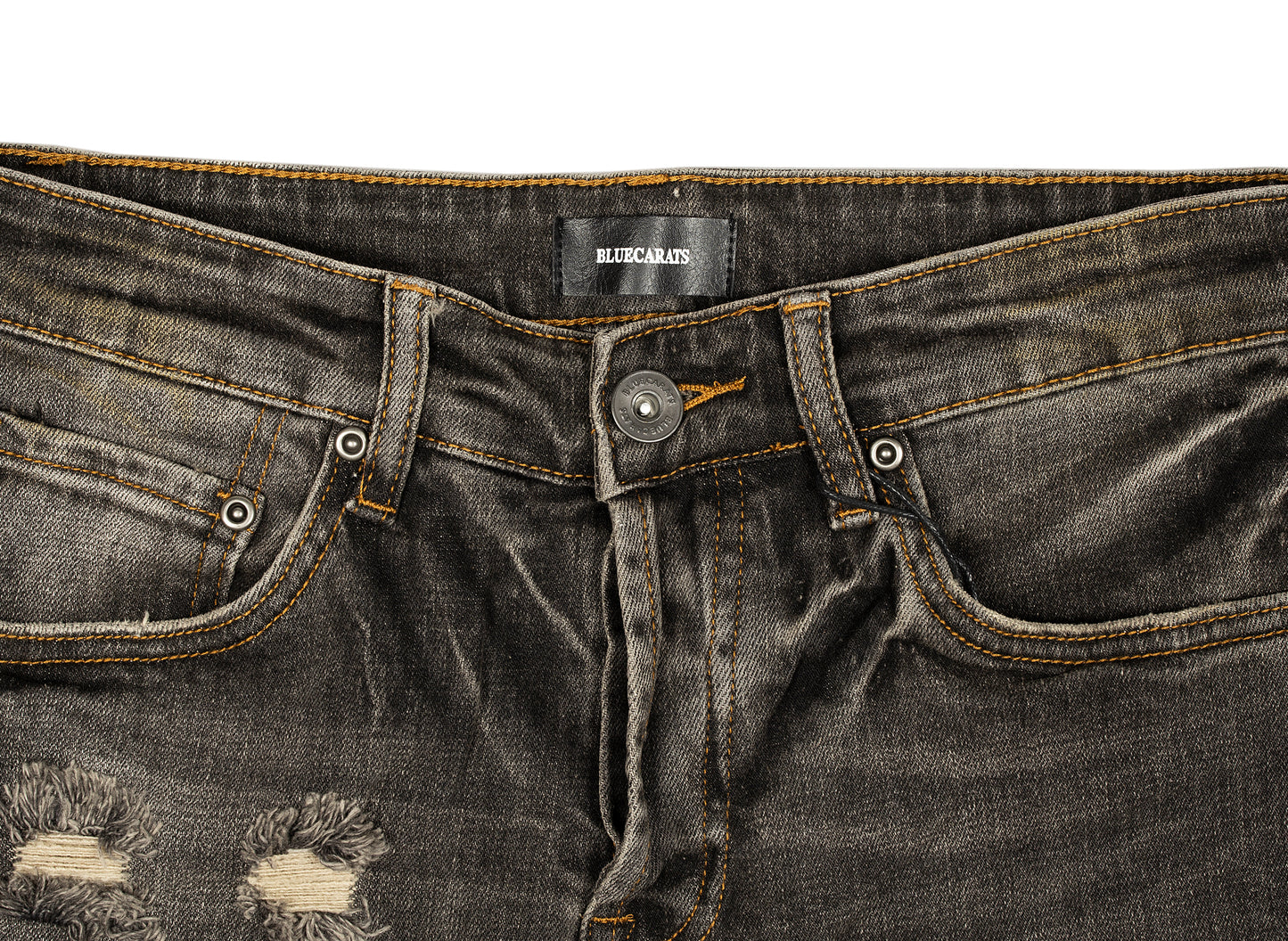 BLUECARATS McQueen Jeans Pitillo de 5 Bolsillos en Negro