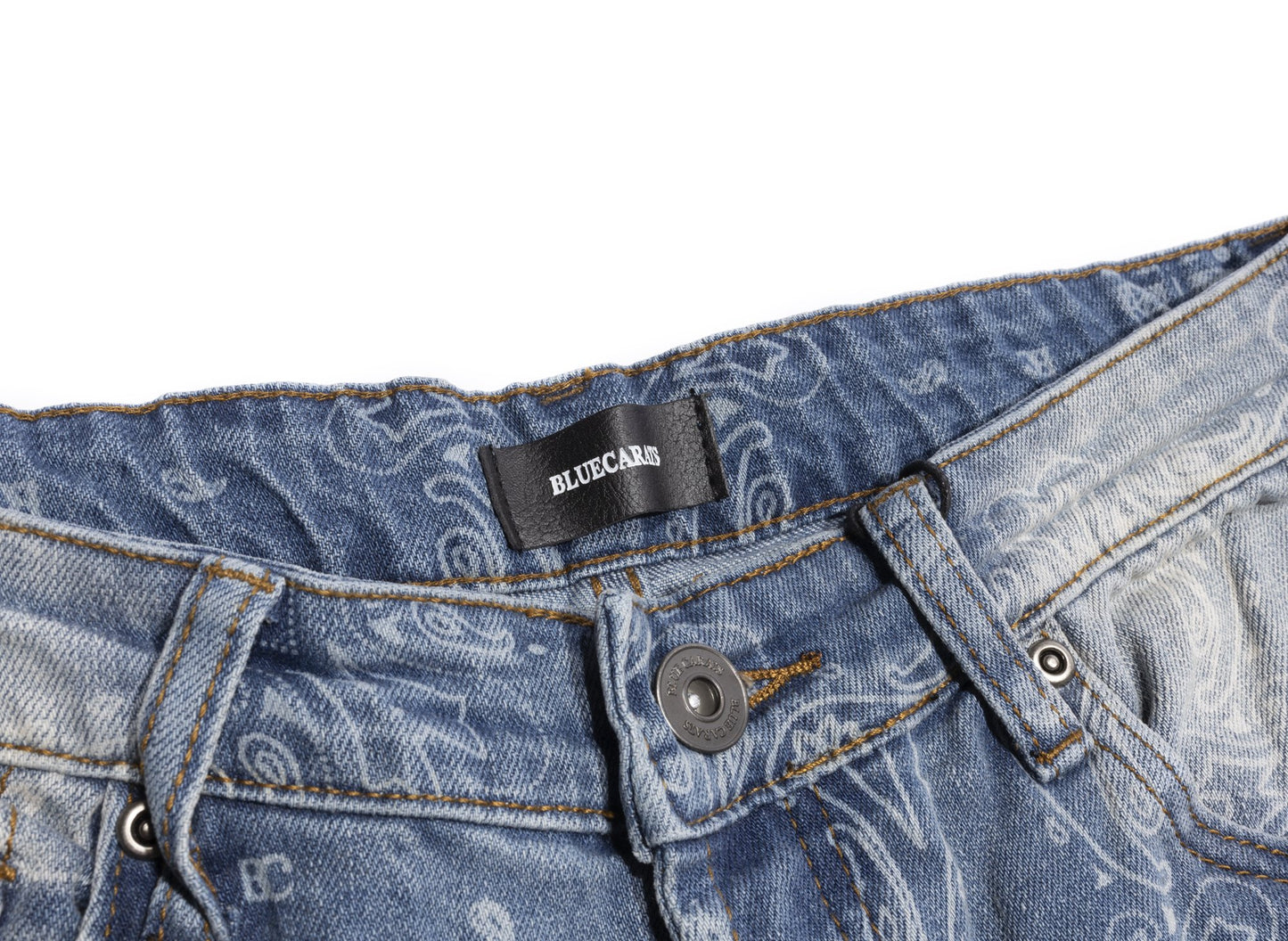 BLUECARATS The McQueen 5 Pocket Jeans in Light Indigo Bandana