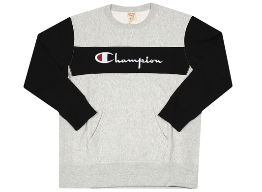 Champion Colorblock Pullover Crewneck in Oxford Gray