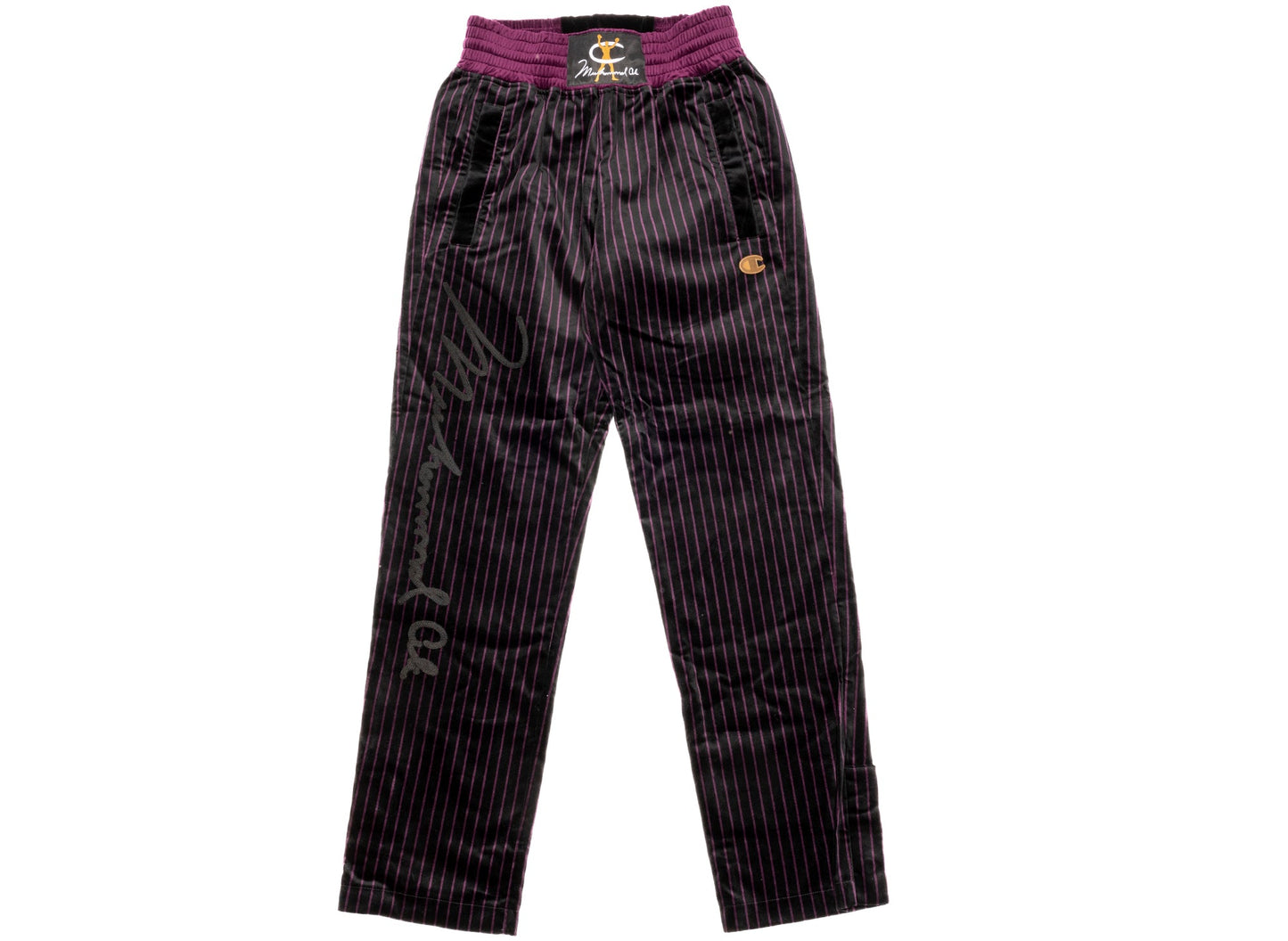 Champion x Muhammad Ali by Don C Signature Track Pants in Black / Burgundy
