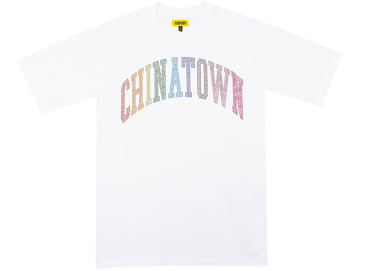 Chinatown Market Camiseta Arc con Diamantes de Imitación Arcoíris en Blanco