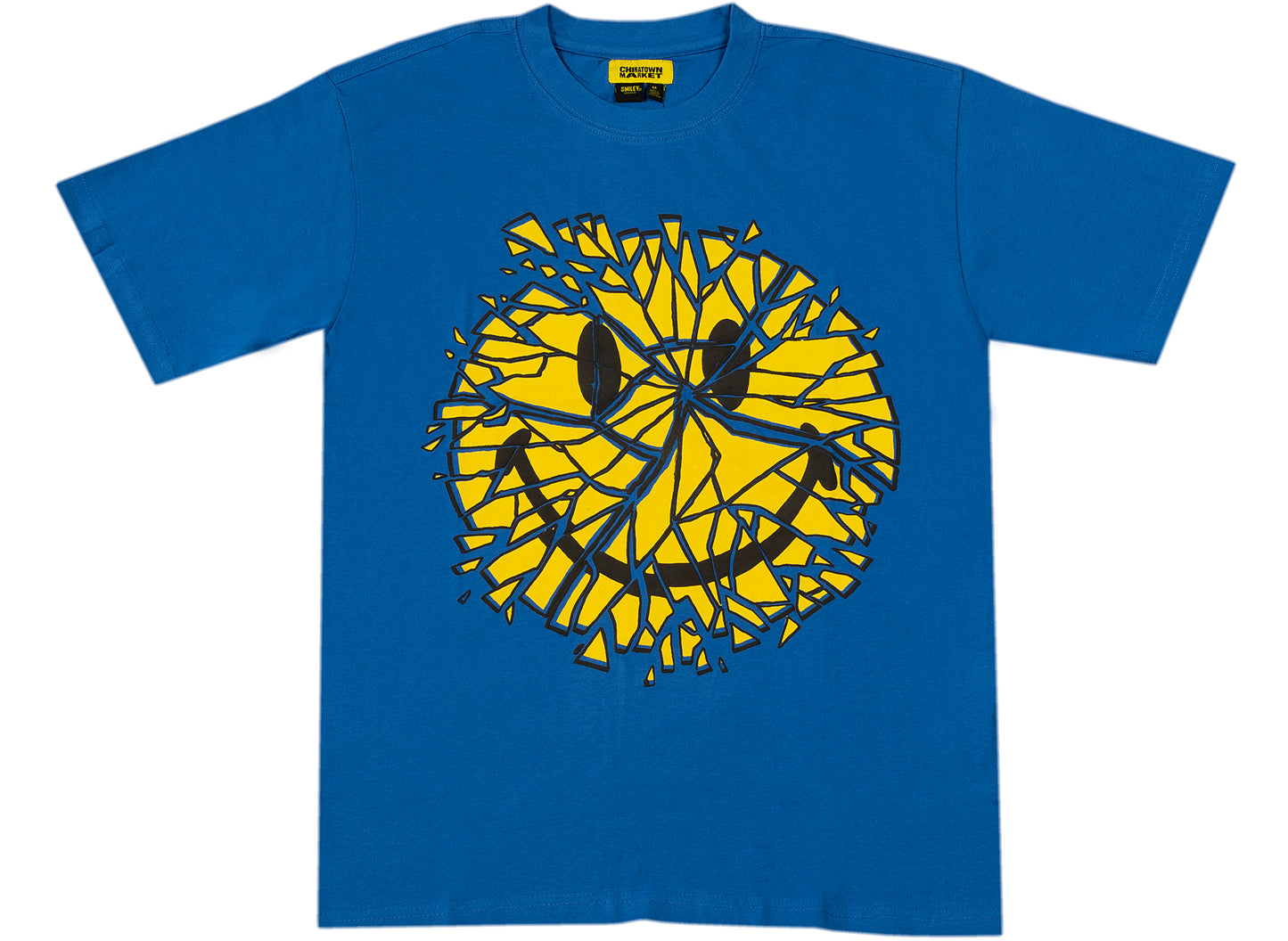 Chinatown Market Smiley Glass T-Shirt in Blau