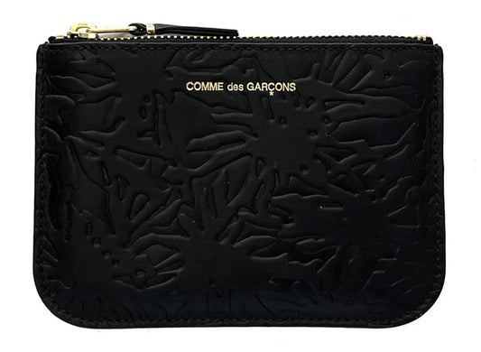 Comme des Garçons Embossed Forest Wallet in Black