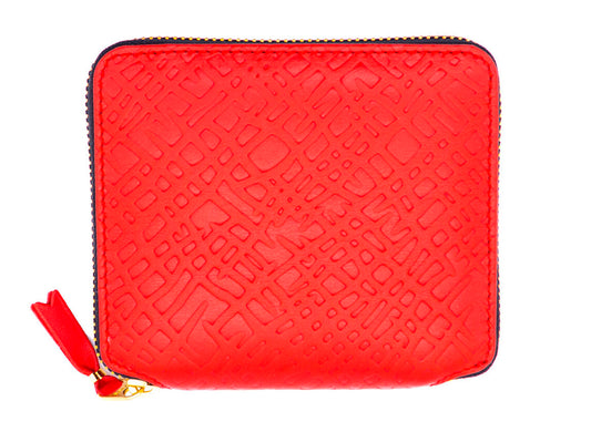 Comme des Garçons Embossed Roots Wallet in Red