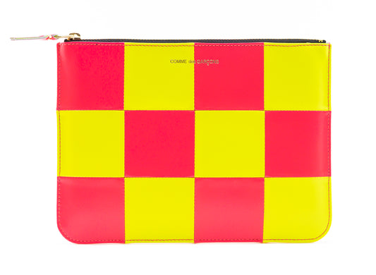 Comme des Garçons Fluo Squares Wallet in Yellow / Pink