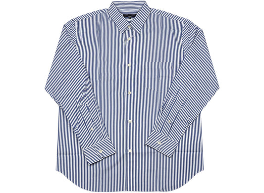 Comme des Garçons HOMME Chenille Button Up Shirt in White / Blue