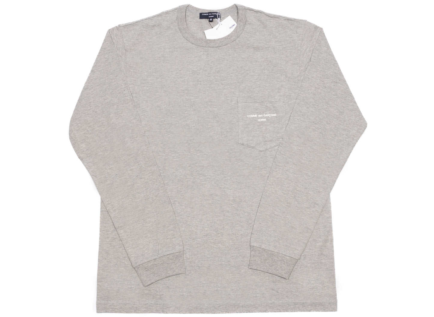 Comme des Garçons HOMME Camiseta de manga larga con bolsillo en gris