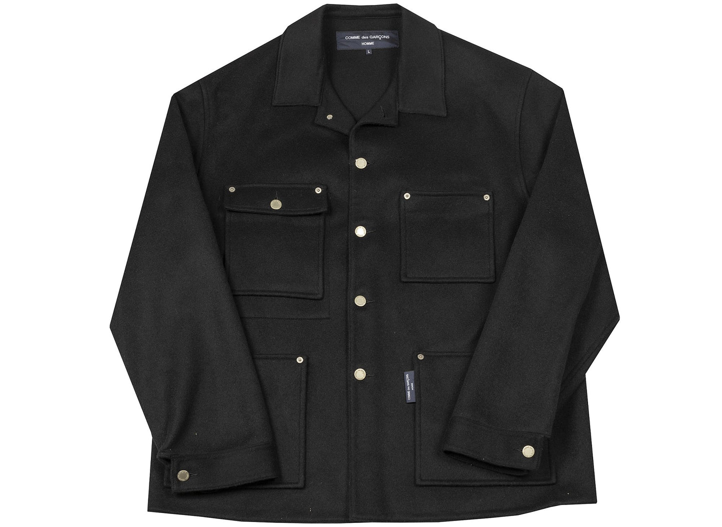 Comme des Garçons HOMME Wool Utility Jacket in Black