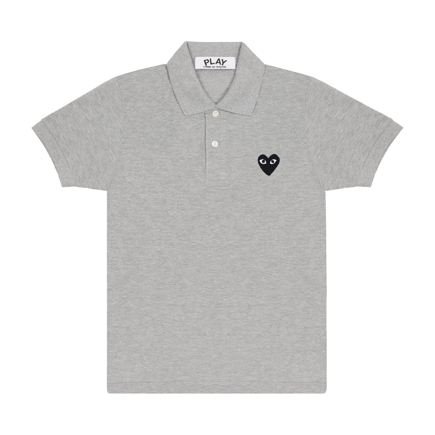 Comme des Garçons Play Polo Button-Up in Heather Grey