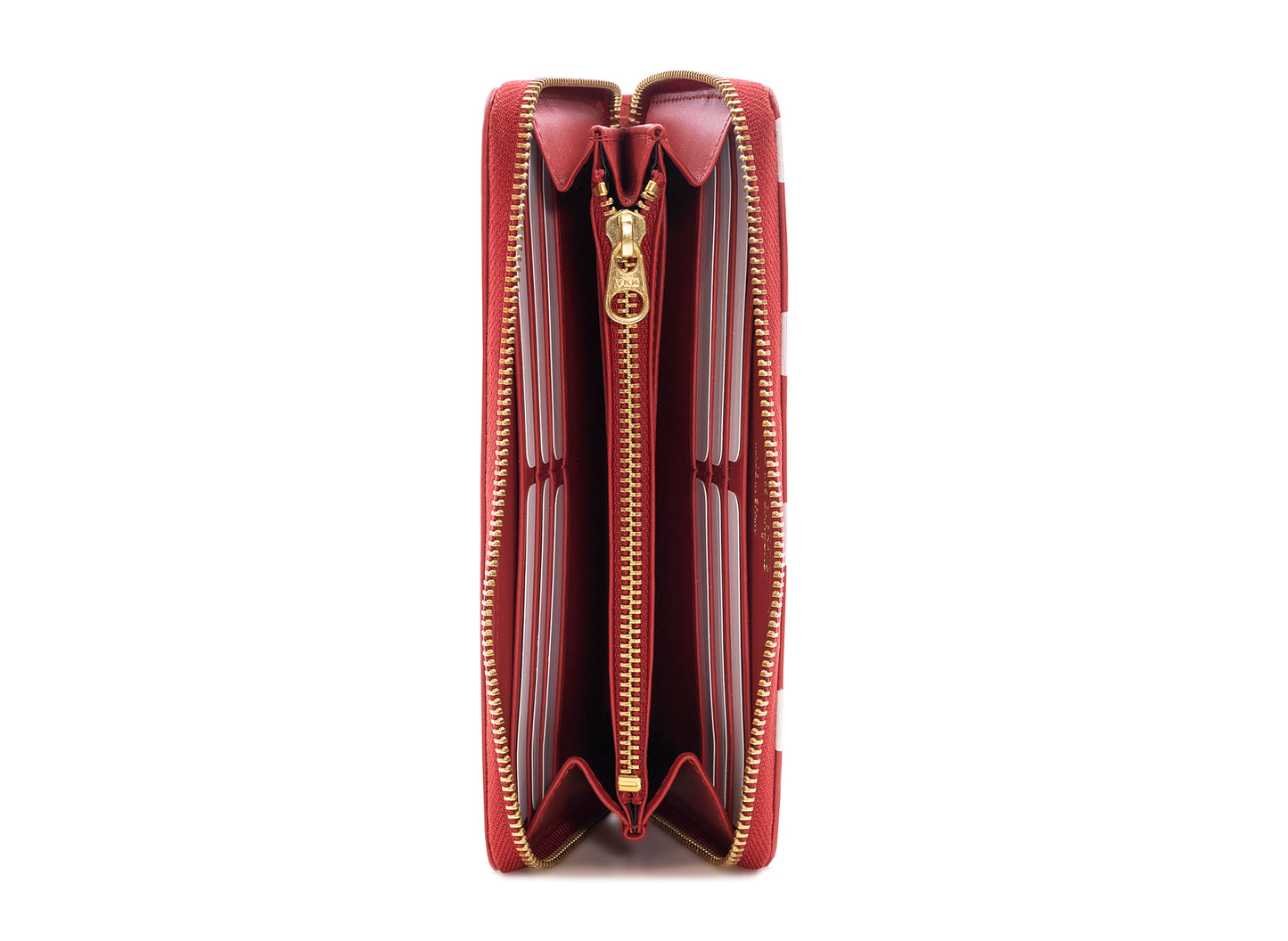 Comme des Garçons Polka Dots Printed Wallet in Red