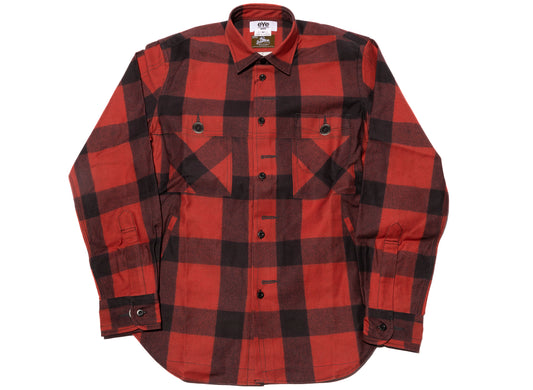 Comme des Garçons x Junya Watanabe Flannel Jacket in Crimson / Black