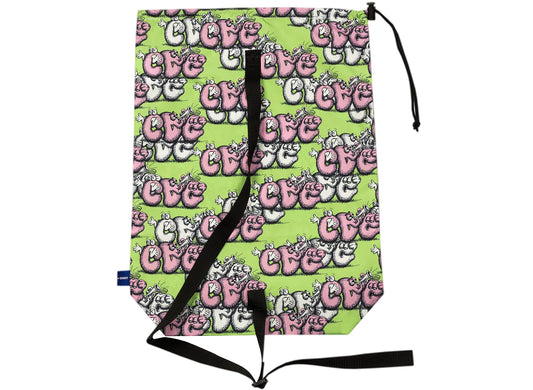 Comme des Garçons x KAWS Drawstring Bag in Green
