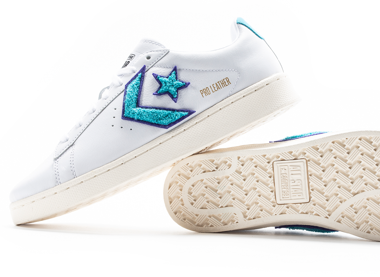 Converse Pro Leather Ox in White / Deep Wisteria / Egret