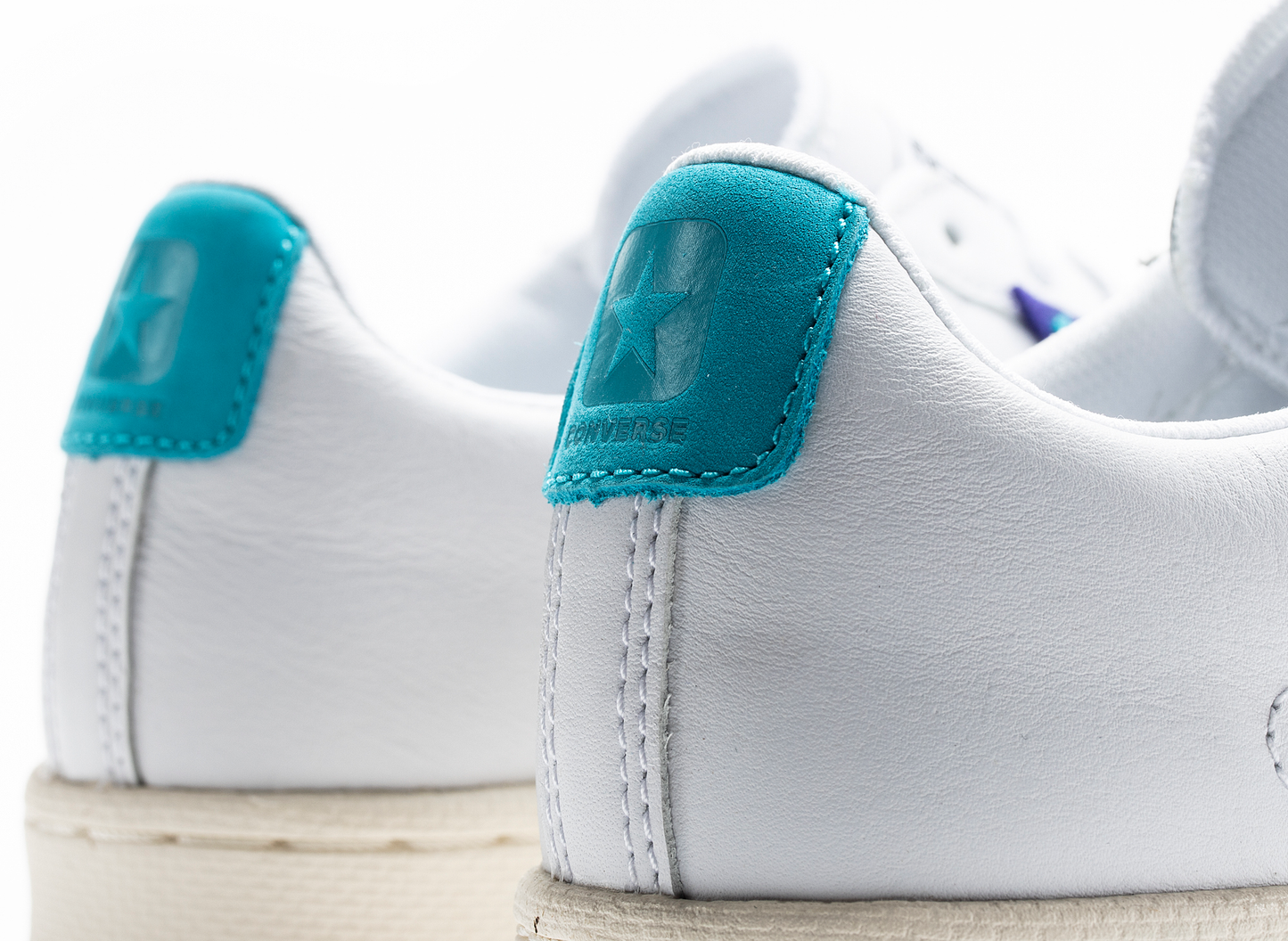 Converse Pro Leather Ox in White / Deep Wisteria / Egret