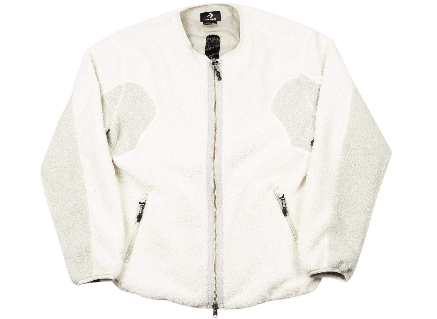 Chaqueta Sherpa Converse x Slam Jam en gris hueso