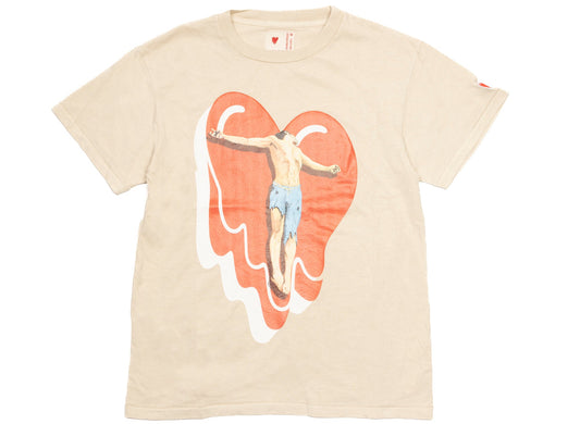 Emotionally Unavailable Cross Your Heart Tee in Taupe