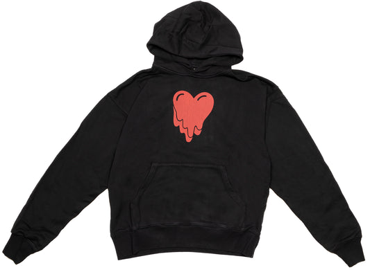Emotionally Unavailable Heart Logo Hoodie in Black
