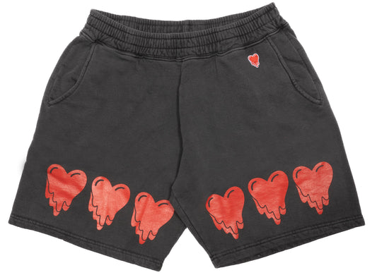 Emotionally Unavailable Heart Sweatshorts in Charcoal