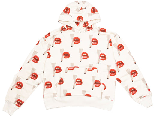Emotionally Unavailable x Tom Wesselmann Smoking Lips Hoodie in White