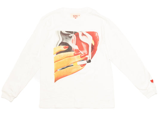 Emotionally Unavailable x Tom Wesselmann Smoking Lips L/S Tee in White